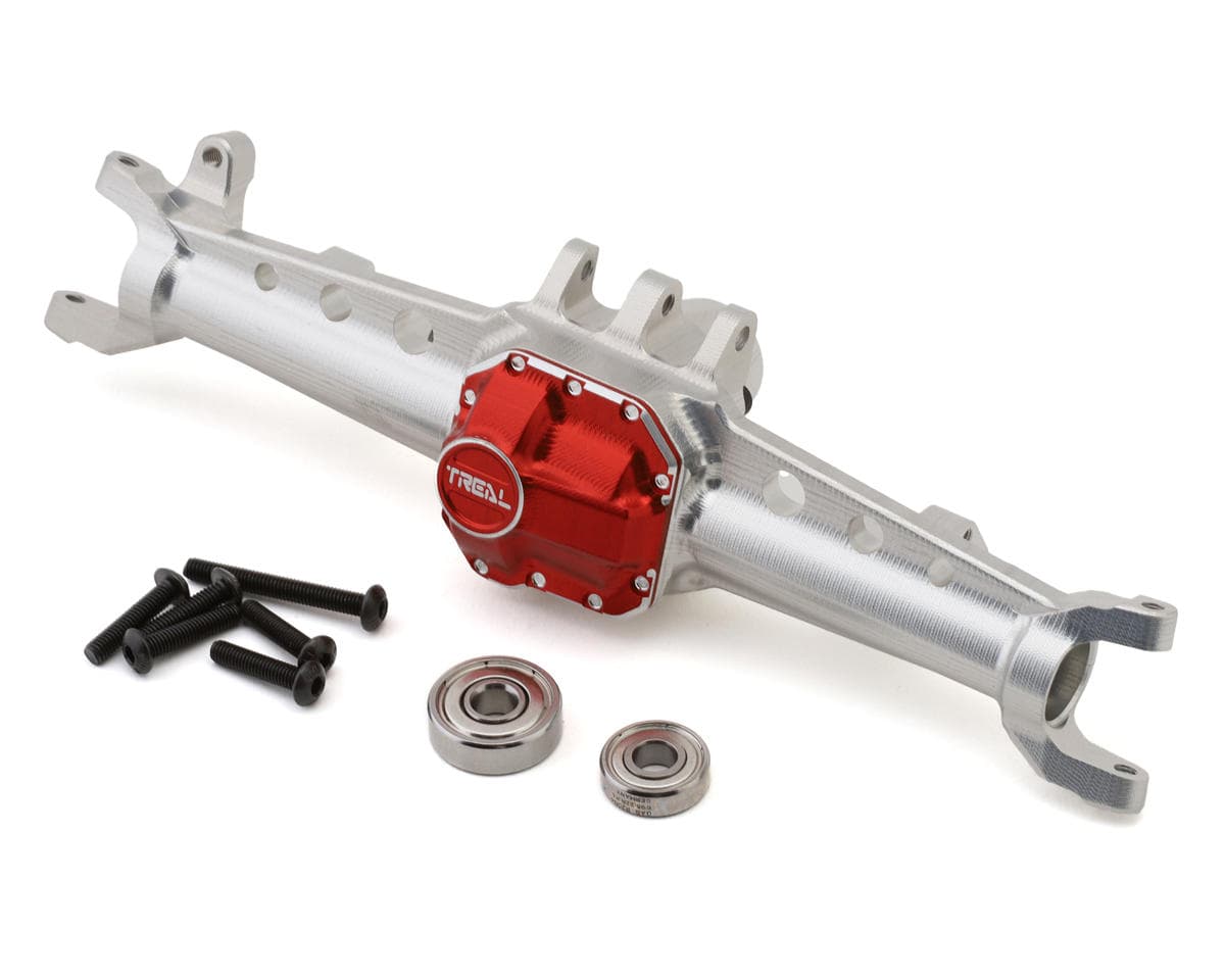 Treal Hobby Axial SCX10 II CNC-Machined Aluminum Front AR44 Axle Housing (Silver)