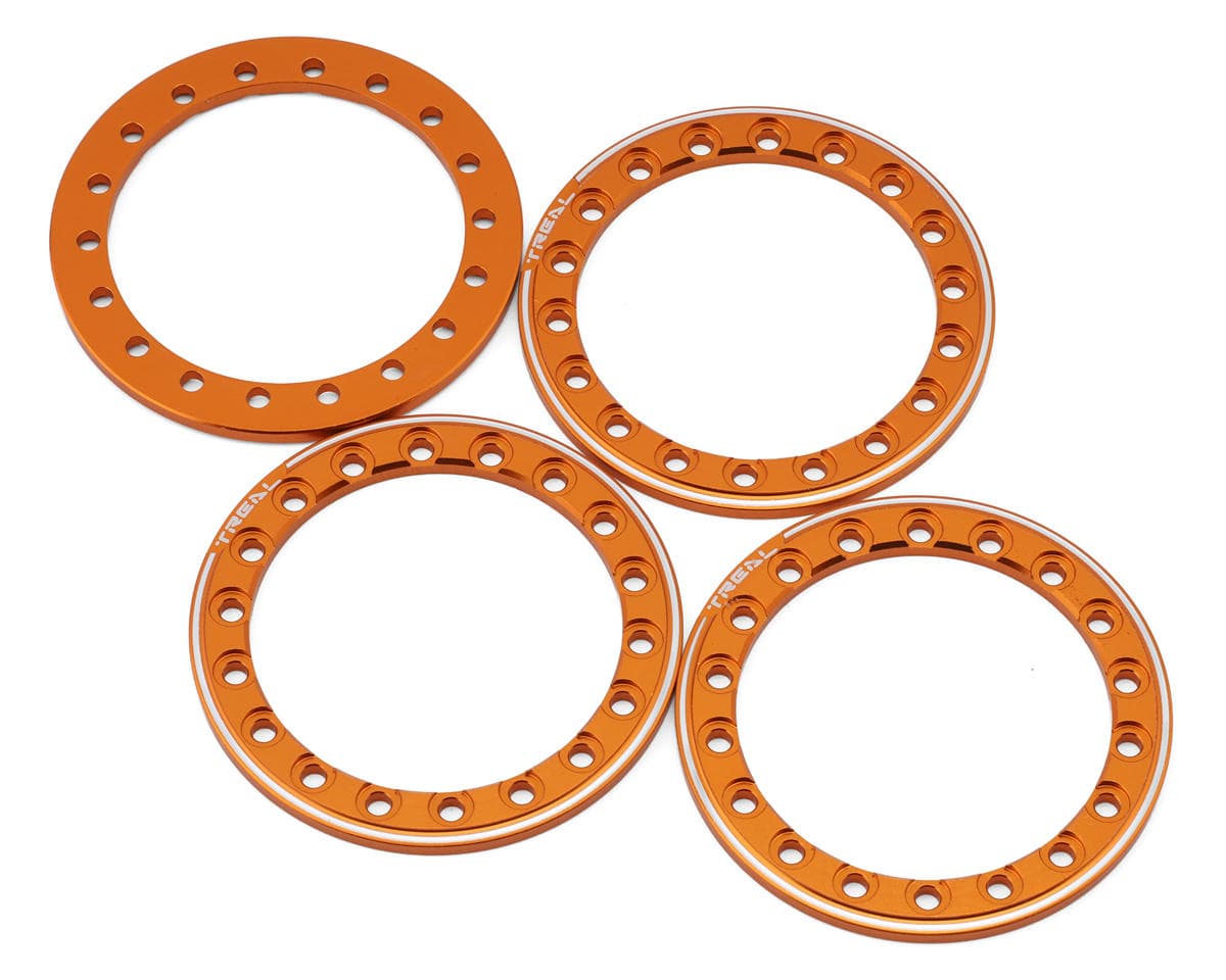 Treal Hobby 1.9" Type D & E Beadlock Wheel Aluminum Rings (Orange) (4)
