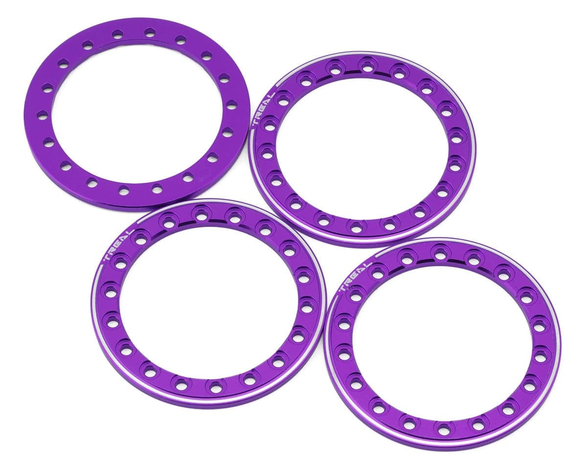 Treal Hobby 1.9" Type D & E Beadlock Wheel Aluminum Rings (Purple) (4)