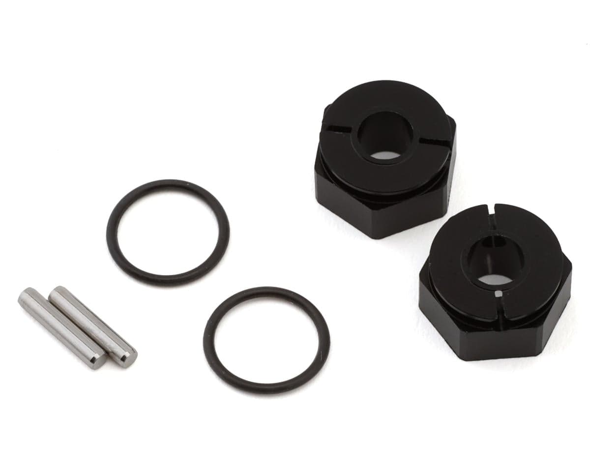 Topline Aluminum 12mm Wheel Hex Hubs (Neo Black) (2) (7mm Offset)