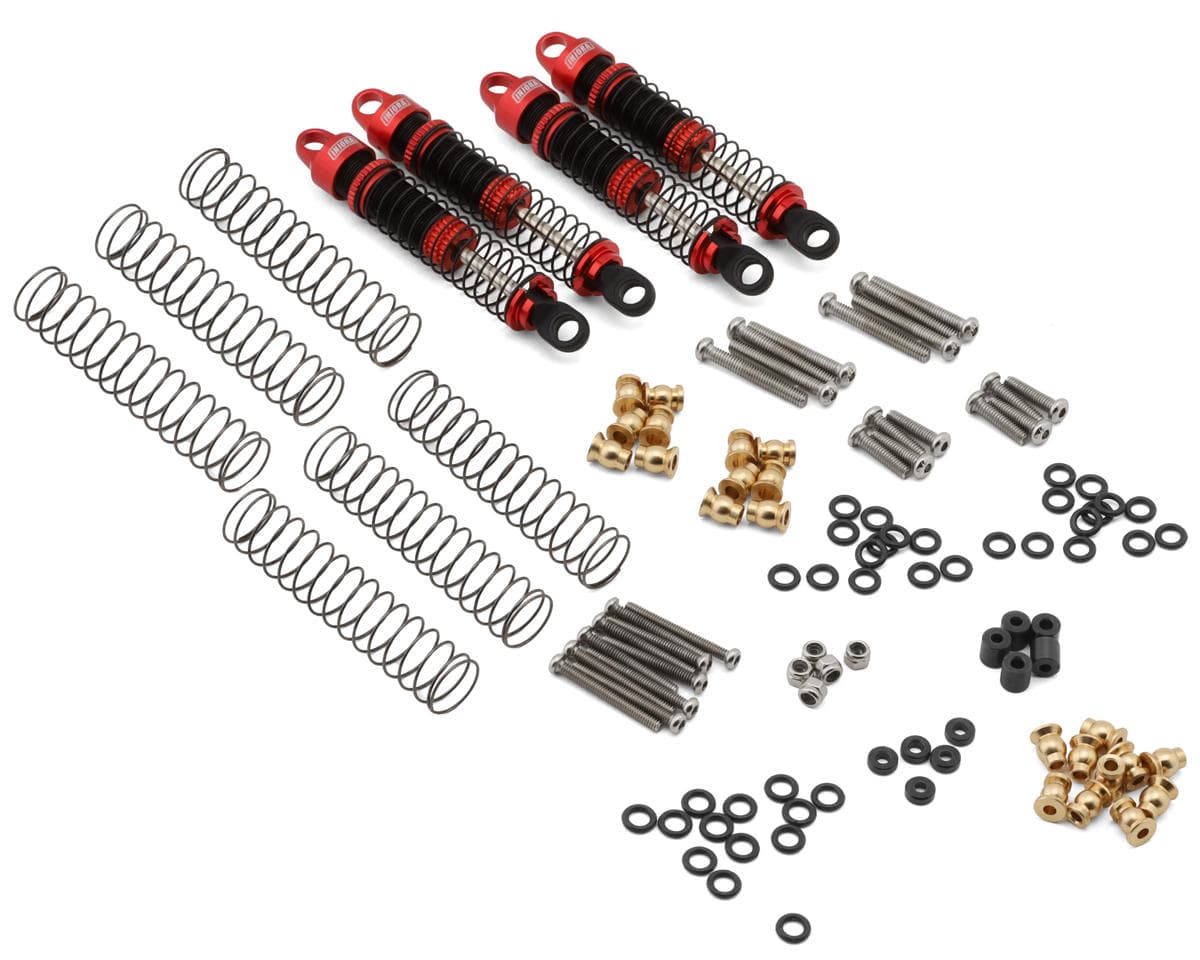 Injora Ascent18/Venture 18 Long Travel 59mm Aluminum Oil-Filled Shocks (Red) (4)