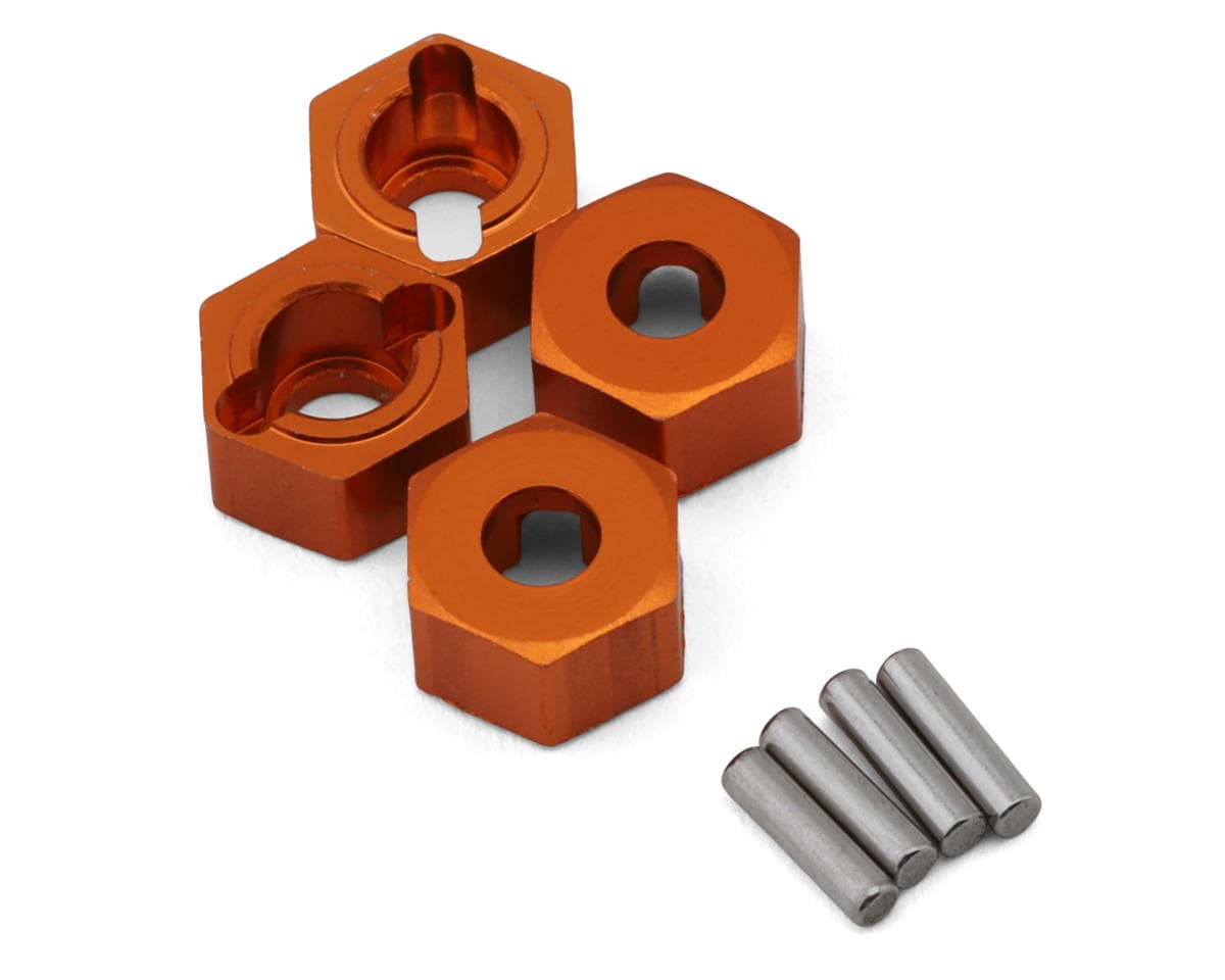 HPI Mini King Flux Big Kahuna Aluminum 7mm Hex Hub Adapters (Orange) (4)