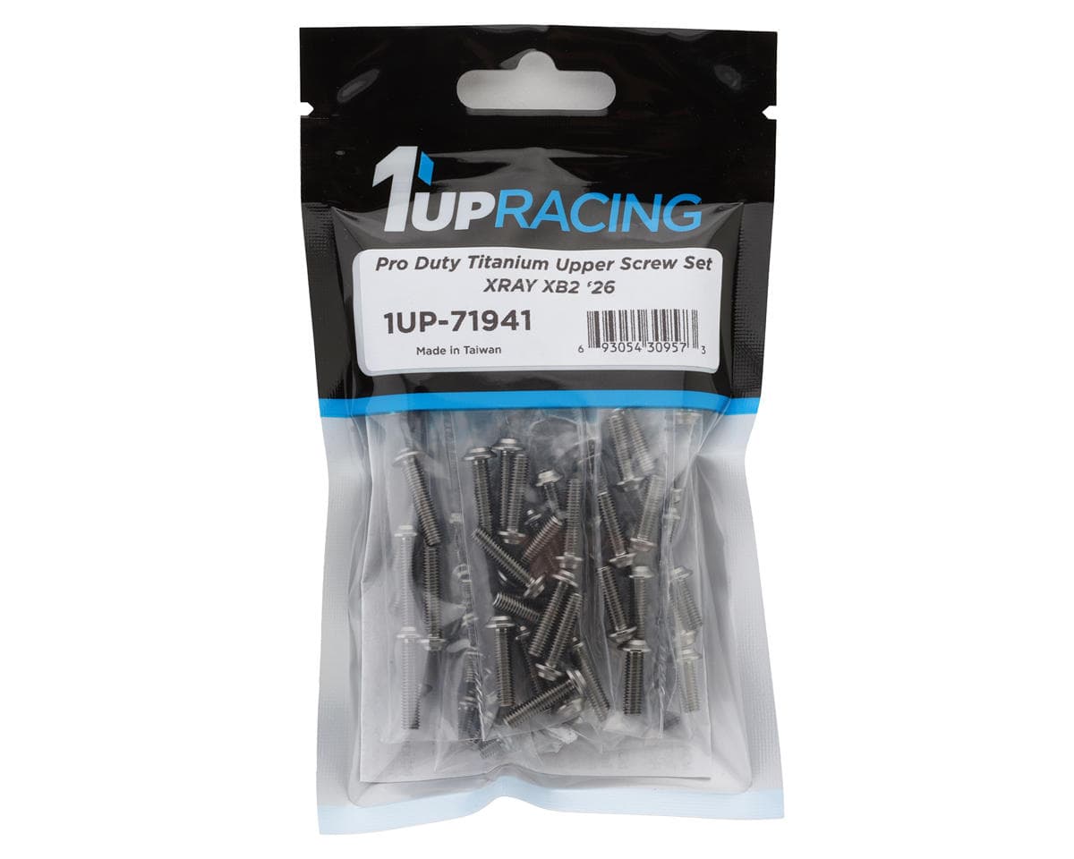 1UP Racing Xray XB2 2026 Pro Duty Titanium Upper Screw Set (Silver) (89)