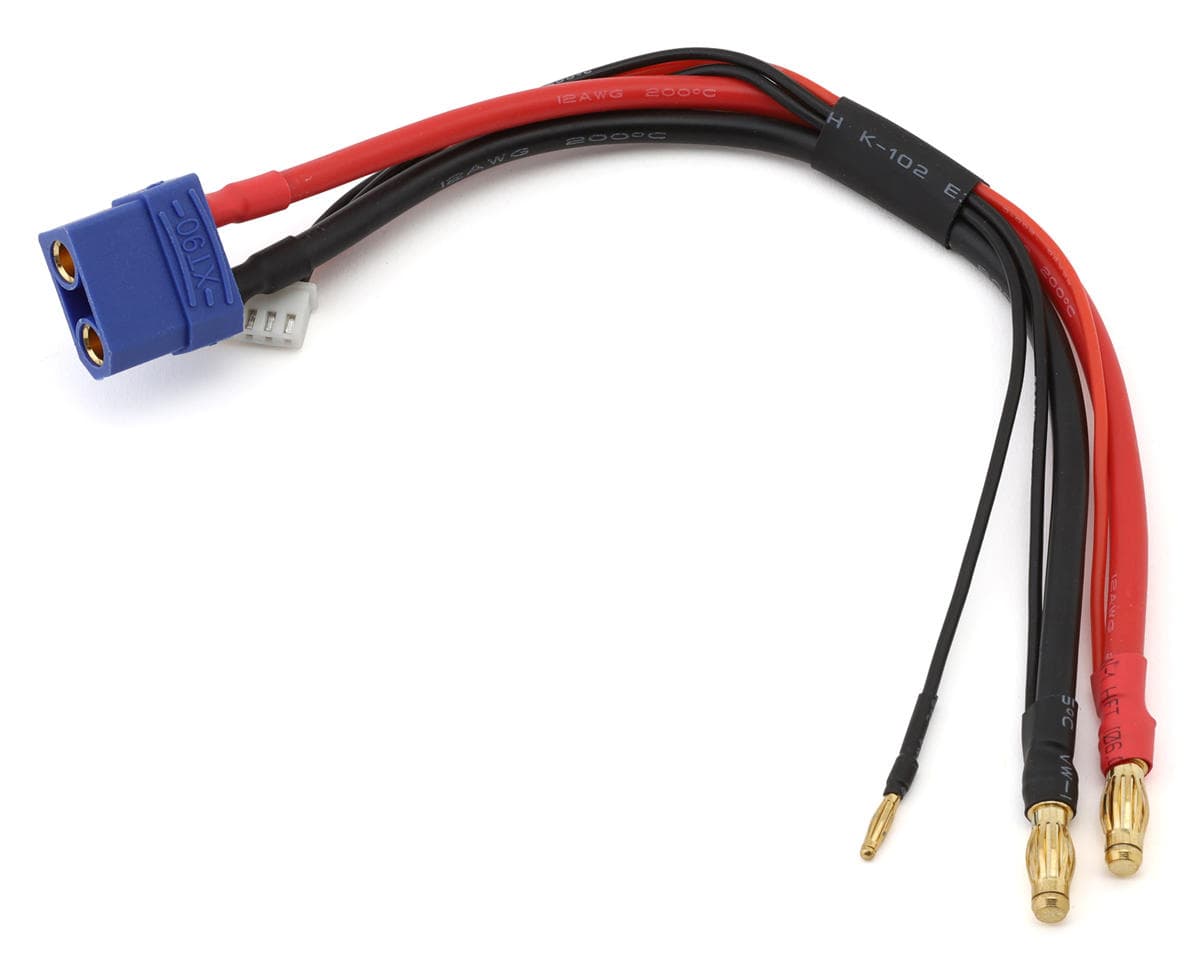 EcoPower 2S Charge/Balance Charge Lead Adapter (5mm Male Bullets to Female XT90) (12AWG) (9-Pin XH Balance Plug)