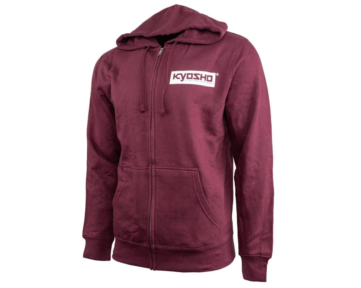 Kyosho Box Logo Full Zip Hoodie (Burgundy) (S)