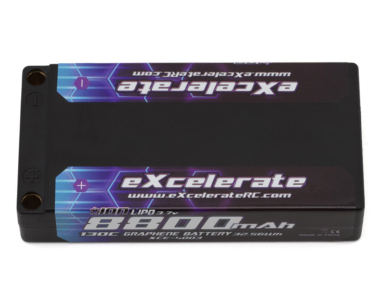eXcelerate ION Graphene 1S 130C Shorty LiPo Battery (3.7V/8800mAh) w/5mm Bullets