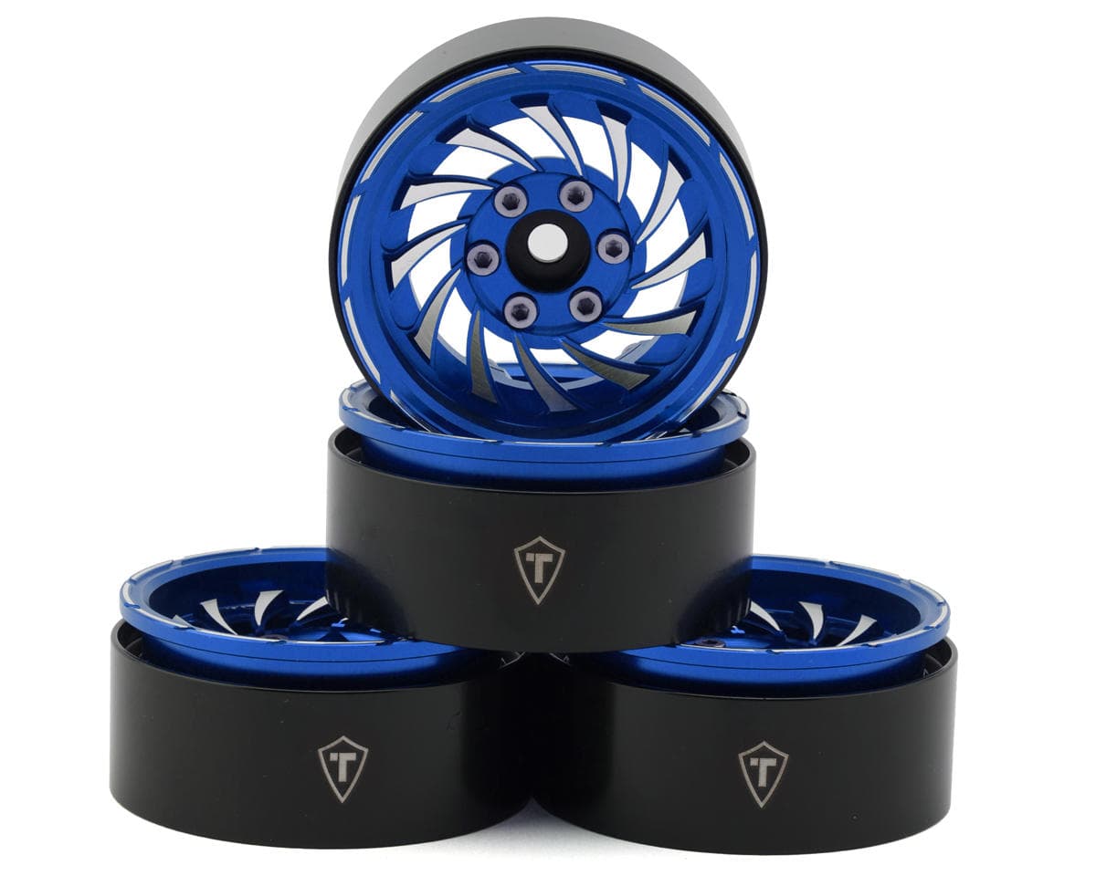 Treal Hobby Cyclone 1.9" Aluminum Beadlock Wheels (Blue) (4) (122.5g)