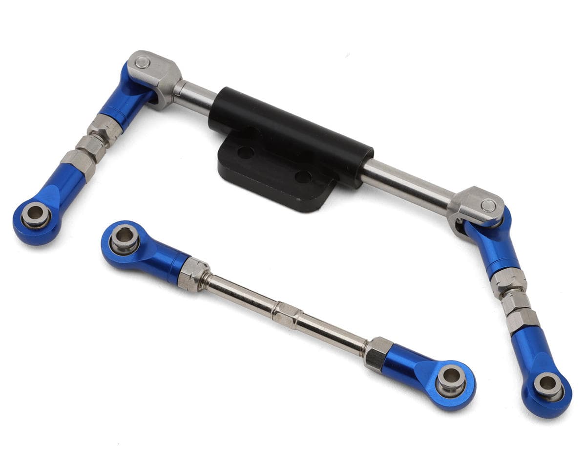 Treal Hobby Vanquish H10 Optic 7075 Aluminum Hydro Ram Steering Links Set (Blue)