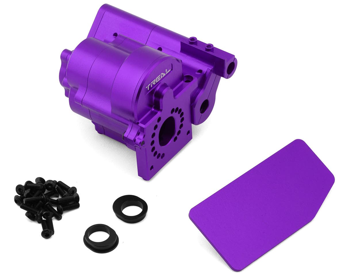 Treal Hobby Axial AXP8 Gilamon 7075 Aluminum Transmission Housing Set (Purple)