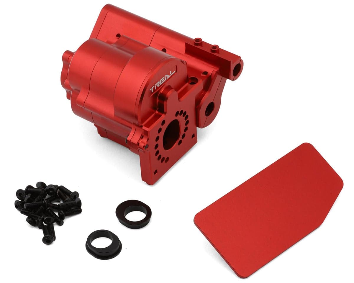 Treal Hobby Axial AXP8 Gilamon 7075 Aluminum Transmission Housing Set (Red)