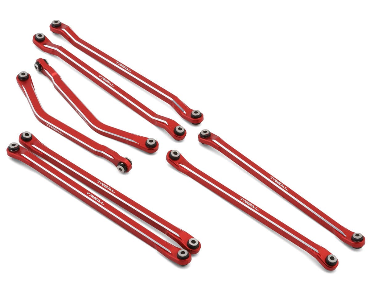 Treal Hobby Axial AXP8 Gilamon 7075 CNC-Machined Aluminum Suspension Links Set (Red)