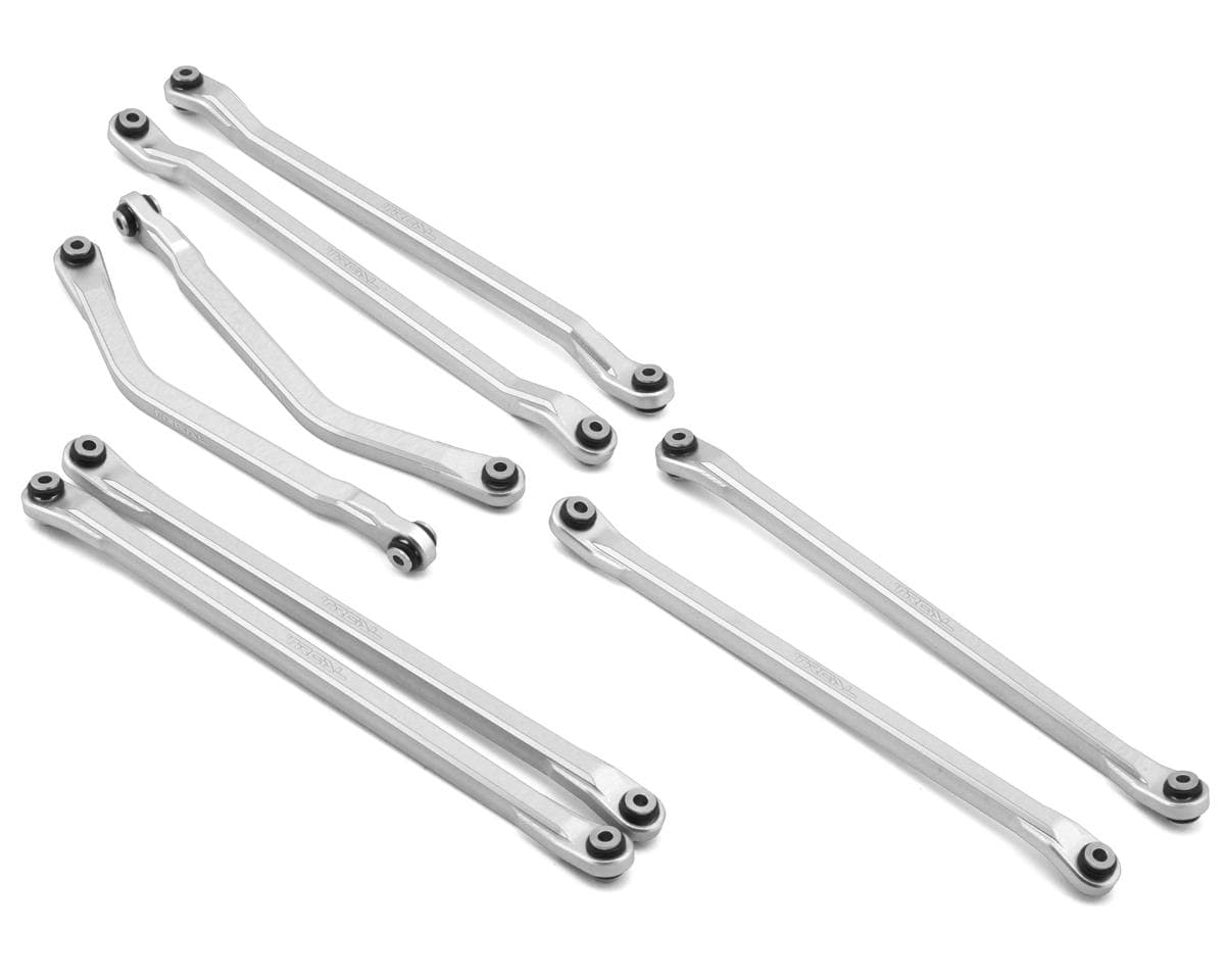 Treal Hobby Axial AXP8 Gilamon 7075 CNC-Machined Aluminum Suspension Links Set (Silver)