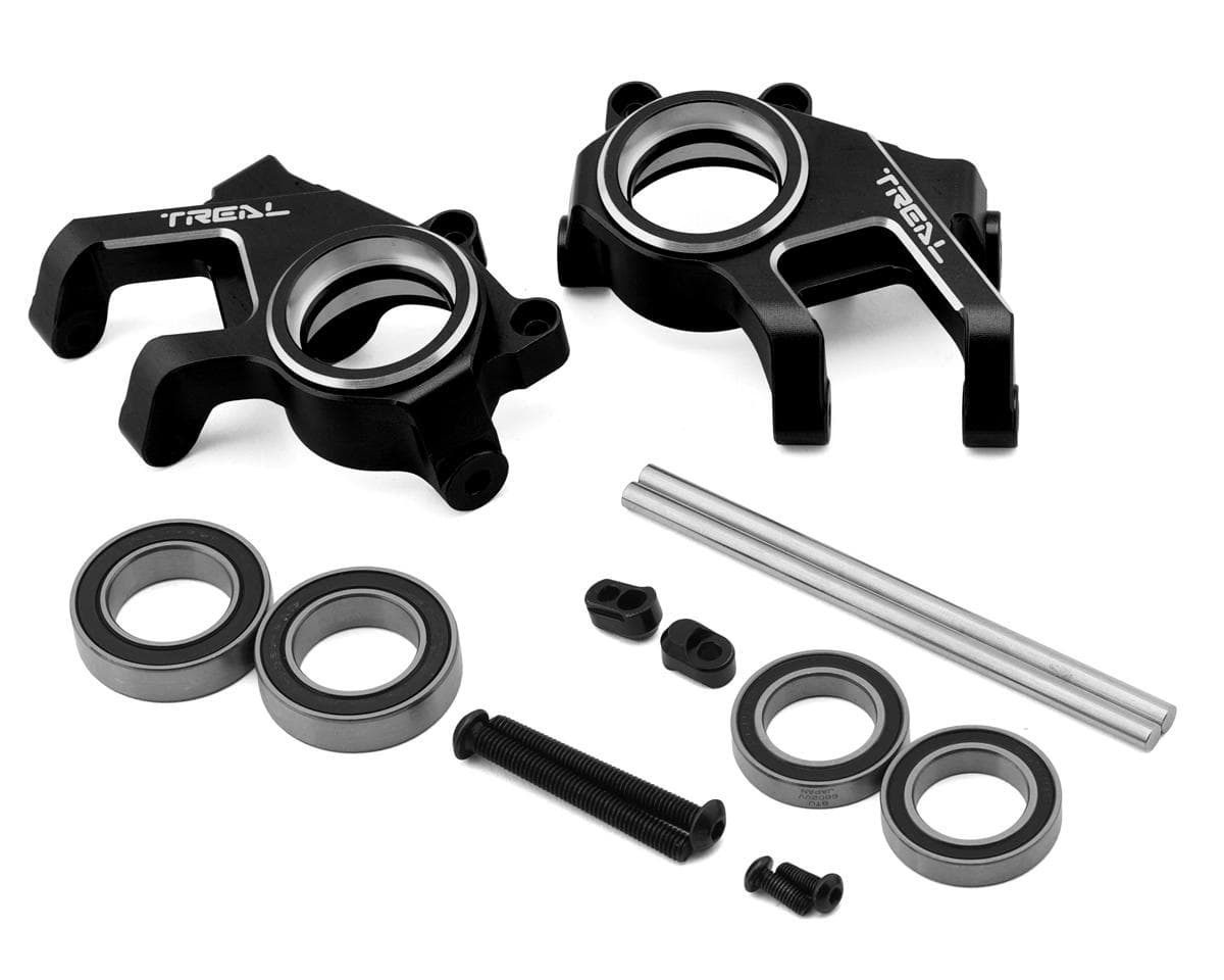 Treal Hobby Aluminum Front Steering Knuckles for Traxxas® Funco® Pro Scale® (Black) (2)