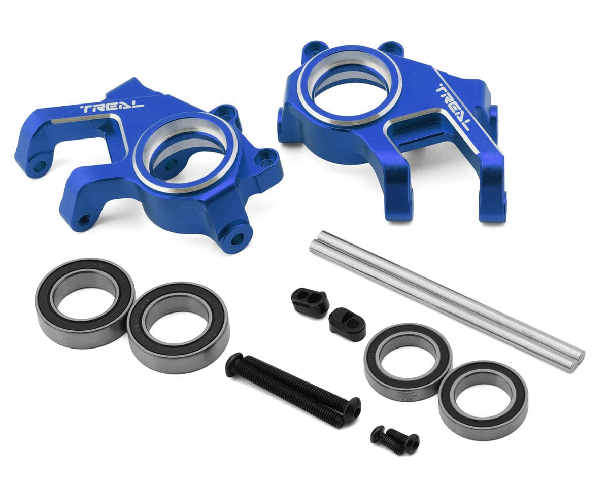 Treal Hobby Aluminum Front Steering Knuckles for Traxxas® Funco® Pro Scale® (Blue) (2)