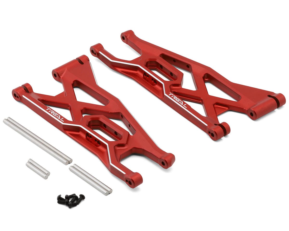 Treal Hobby Aluminum Front Lower Suspension Arms for Traxxas® Funco® Pro Scale® (Red) (2)