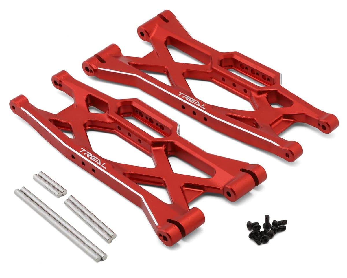Treal Hobby Aluminum Rear Lower Suspension Arms for Traxxas® Funco® Pro Scale® (Red) (2)