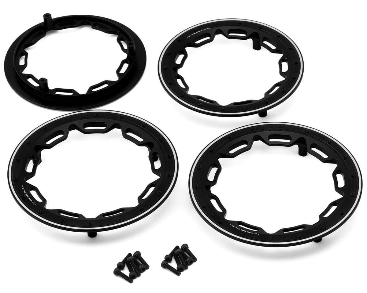 Treal Hobby 7075 Aluminum Front Wheel Rings for Traxxas® Funco® Pro Scale® (Black) (4) (3.5")