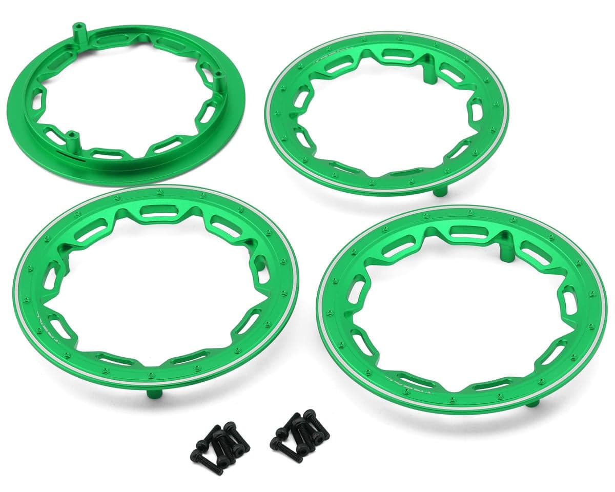 Treal Hobby 7075 Aluminum Front Wheel Rings for Traxxas® Funco® Pro Scale® (Green) (4) (3.5")