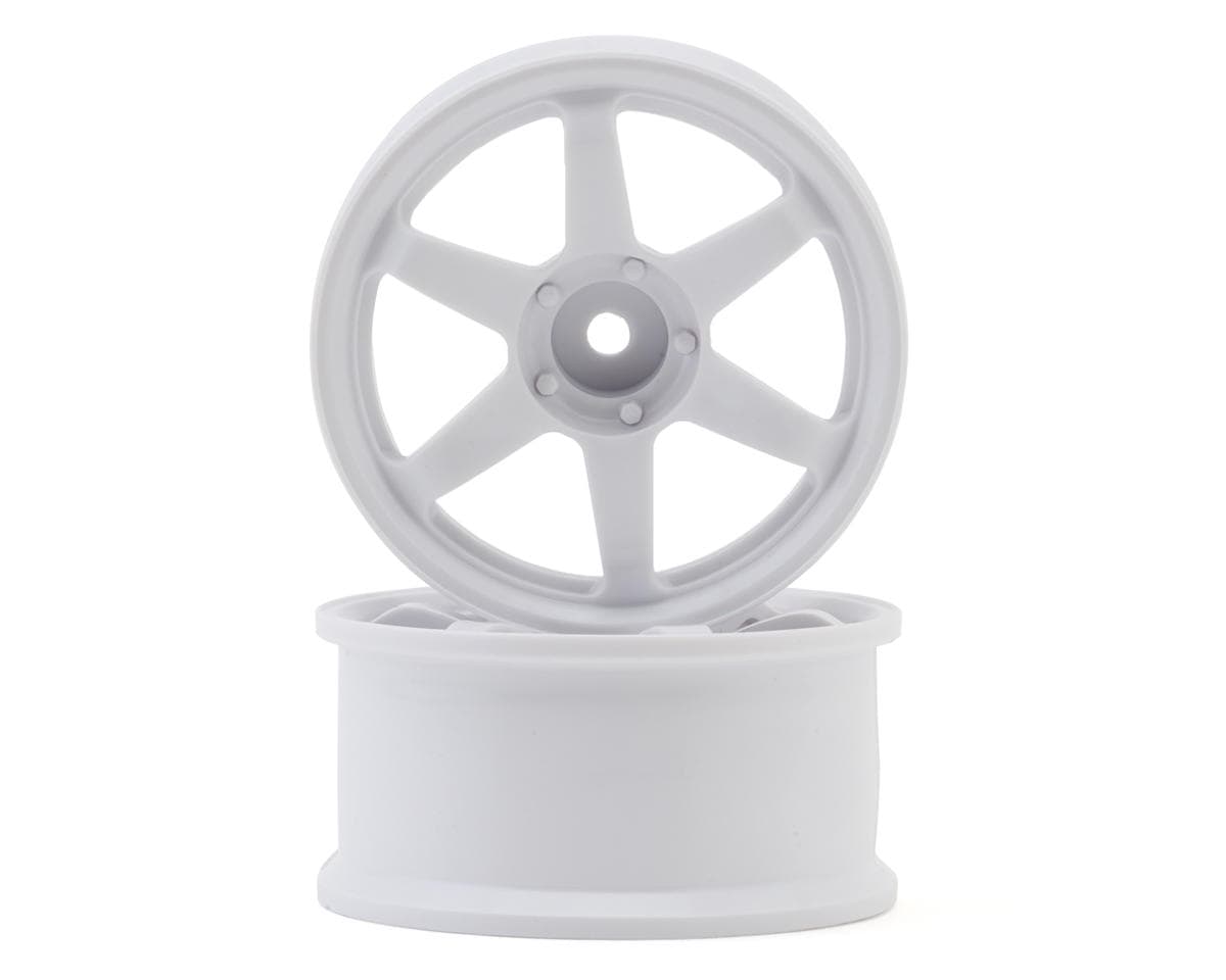 LAB TE37 Sports 1/10 High Traction Drift Wheels (White) (2) (8mm Offset) w/12mm Hex