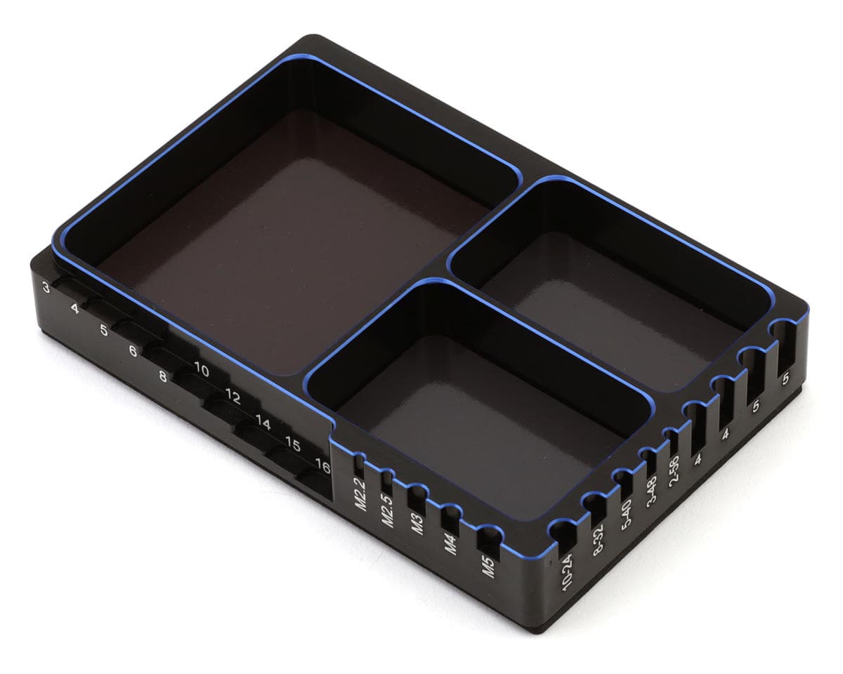 Team Integy Universal Workbench Organizer Workstation Parts Tray (Black/Blue) (120x80x20mm)