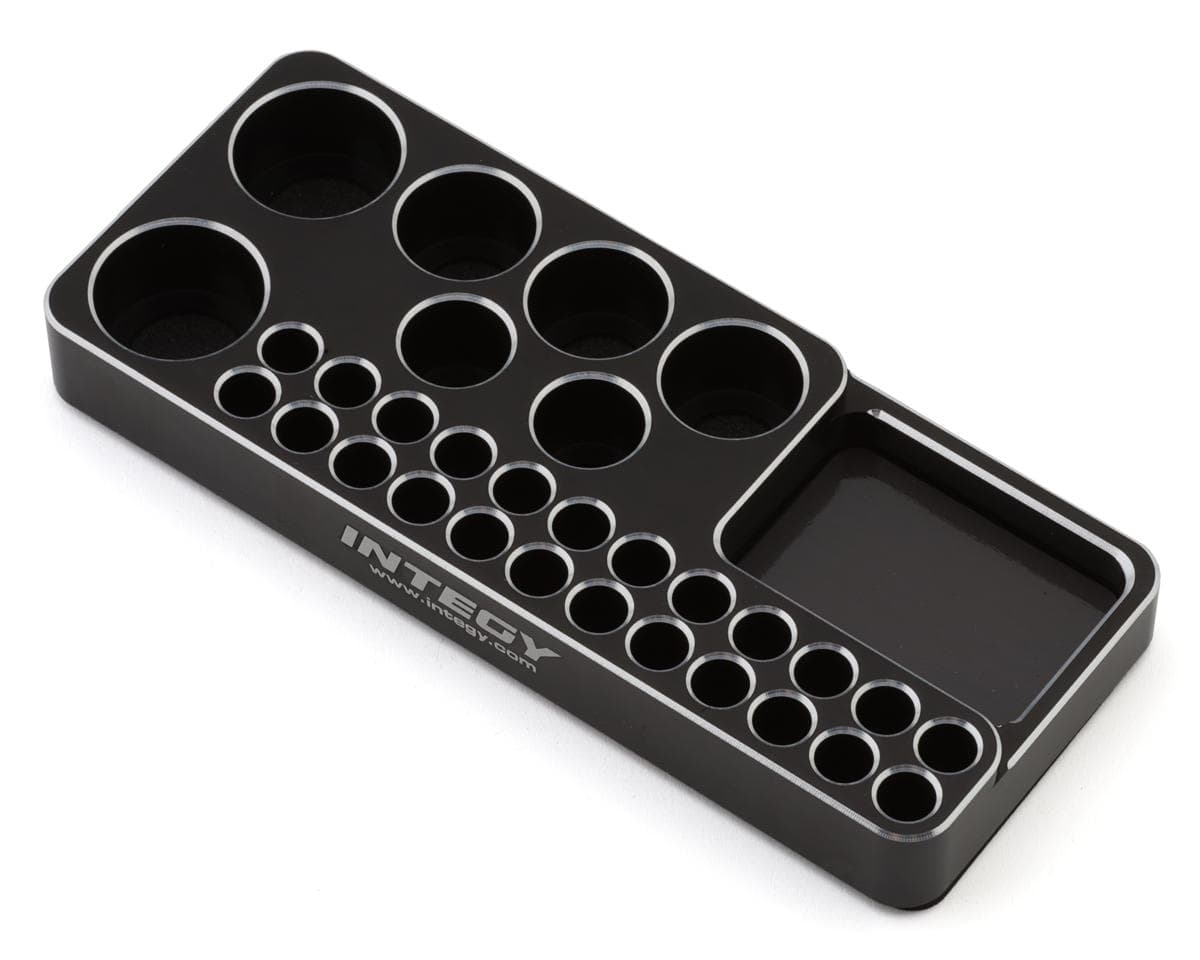 Team Integy Universal Workbench Organizer Workstation Tool Holder & Parts Tray (Black/Silver) (142x58x18mm)