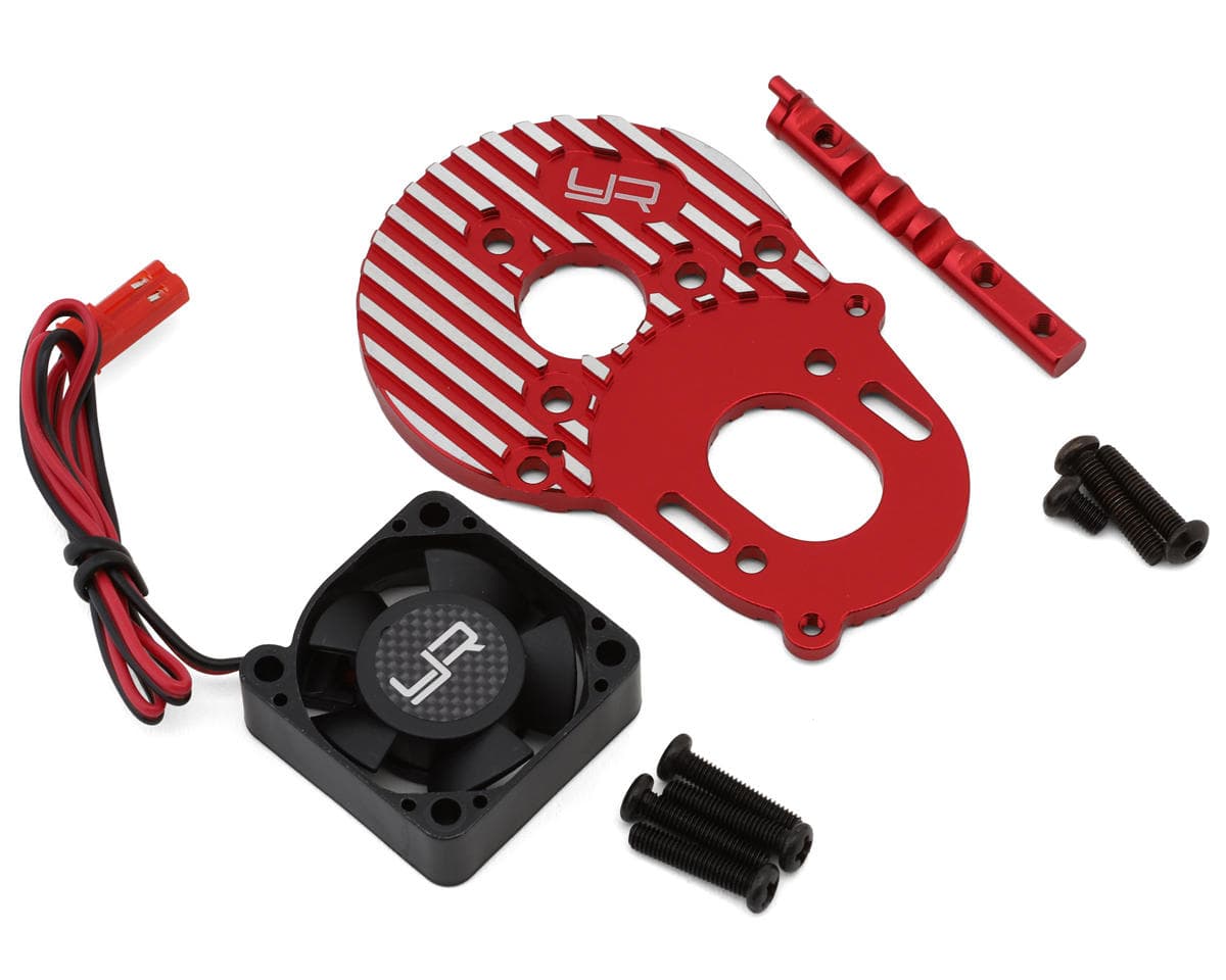 Yeah Racing Kyosho Fazer FZD2 Aluminum Multi-Angle Motor Mount Plate Set (Red) w/Tornado High Speed Fan