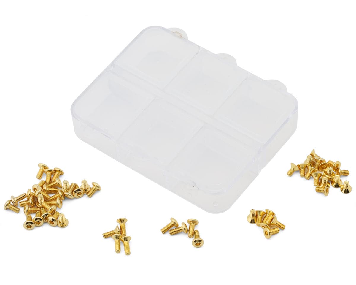 Yeah Racing Team Associated RC28R Stainless Steel Screw Set w/Box (Gold)