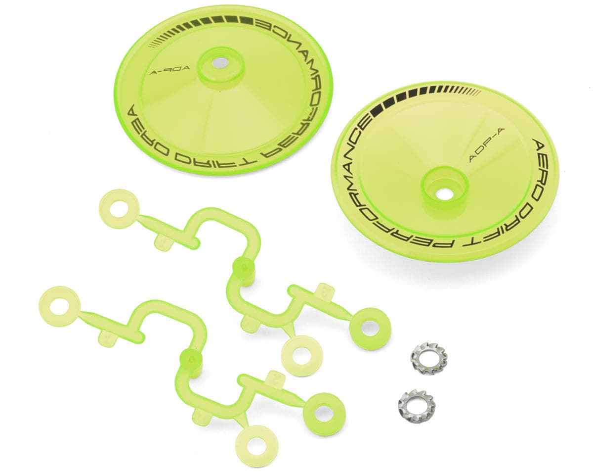 DS Racing Sloped Aero Drift Wheel Covers (Flu Lime) (2) (Drift Element Wheels)