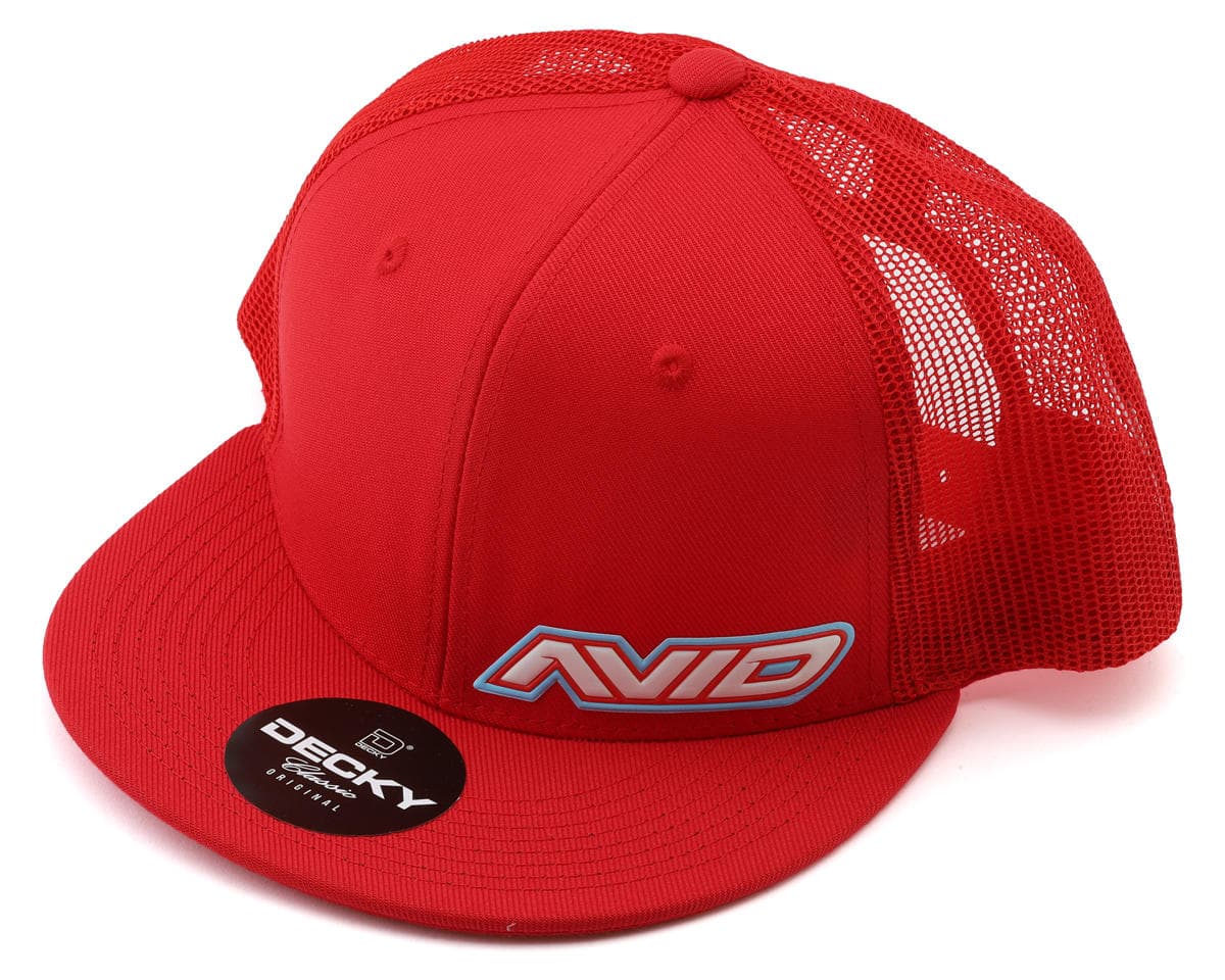 Avid RC Decky Snapback Flatbill Hat (Red) (One Size Fits Most)