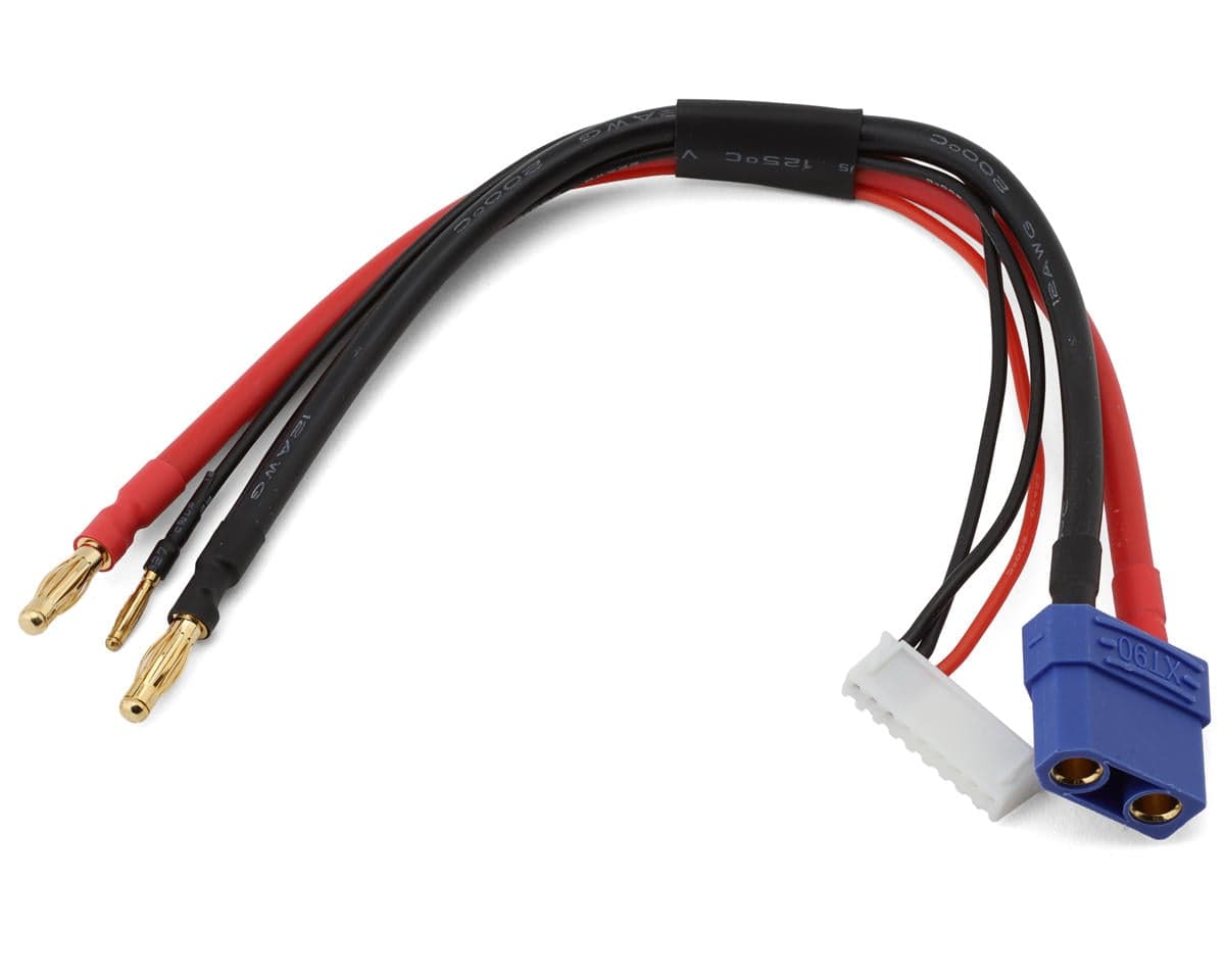 EcoPower 2S Charge/Balance Charge Lead Adapter (4mm Male Bullets to Female XT90) (12AWG) (9-Pin XH Balance Plug)