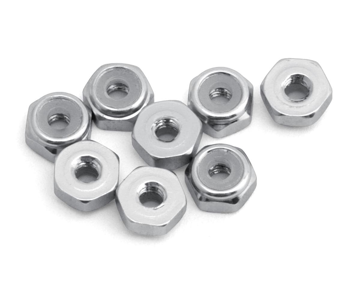 Kyosho 2mm Aluminum Ny-Lock Nuts (Silver) (8)