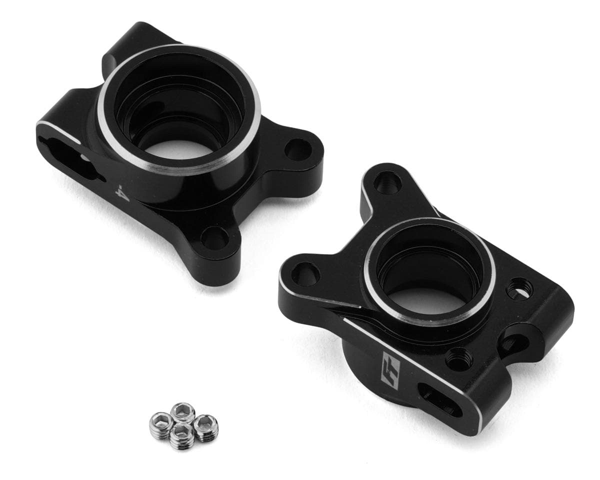 Team Associated RC10B7 Factory Team Aluminum Rear Hub Set (Black) (2) (-4mm)