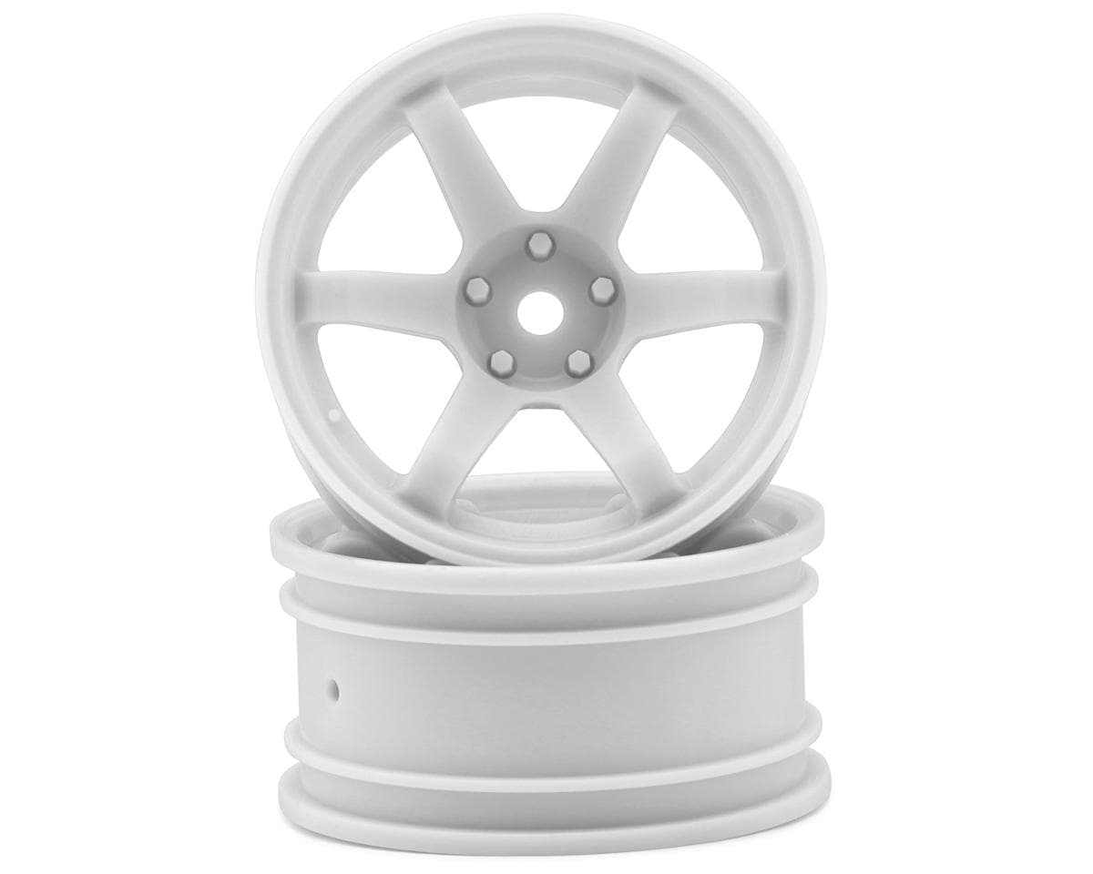 MST TE37 1/10 High Traction Drift Wheels (White) (2) (7mm Offset) w/Mounting Foam