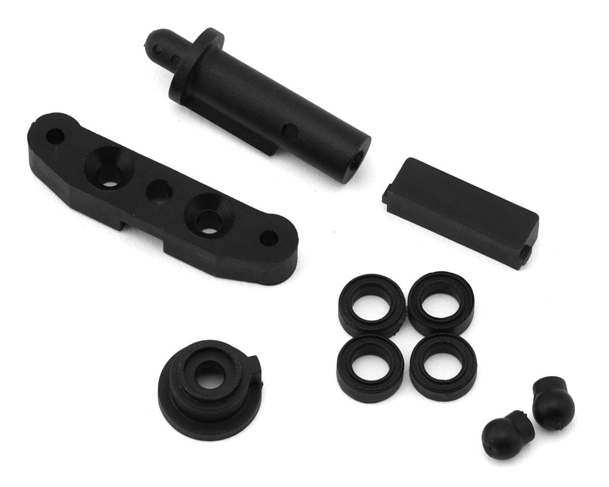 CEN 1/16 Puma Rally 1 Rear Lower Suspension Mount & Battery Latch Post Set w/25T Servo Saver Adapter
