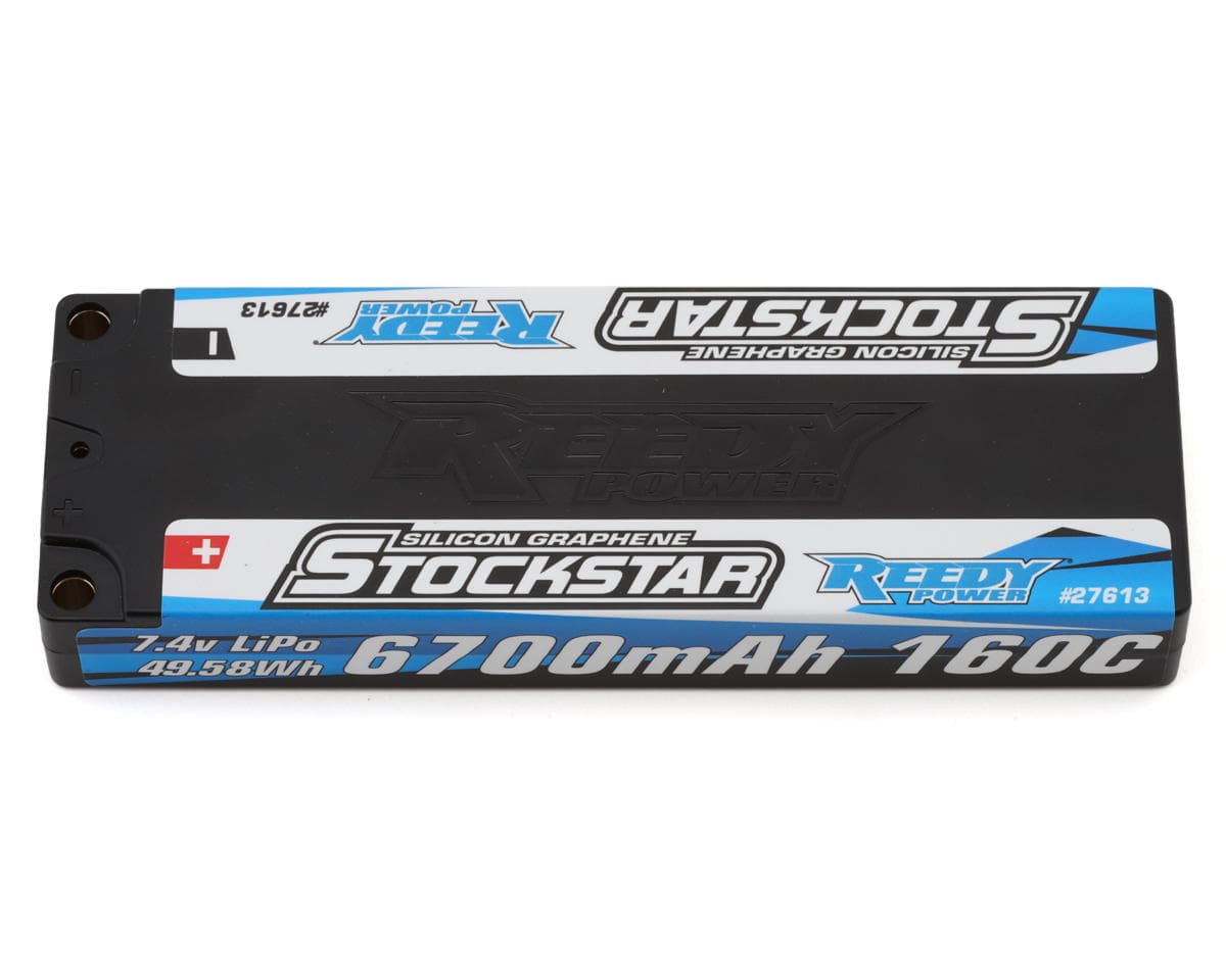 Reedy Stockstar 2S Low Profile 160C LiPo Battery (7.4V/6700mAh) w/5mm Bullets