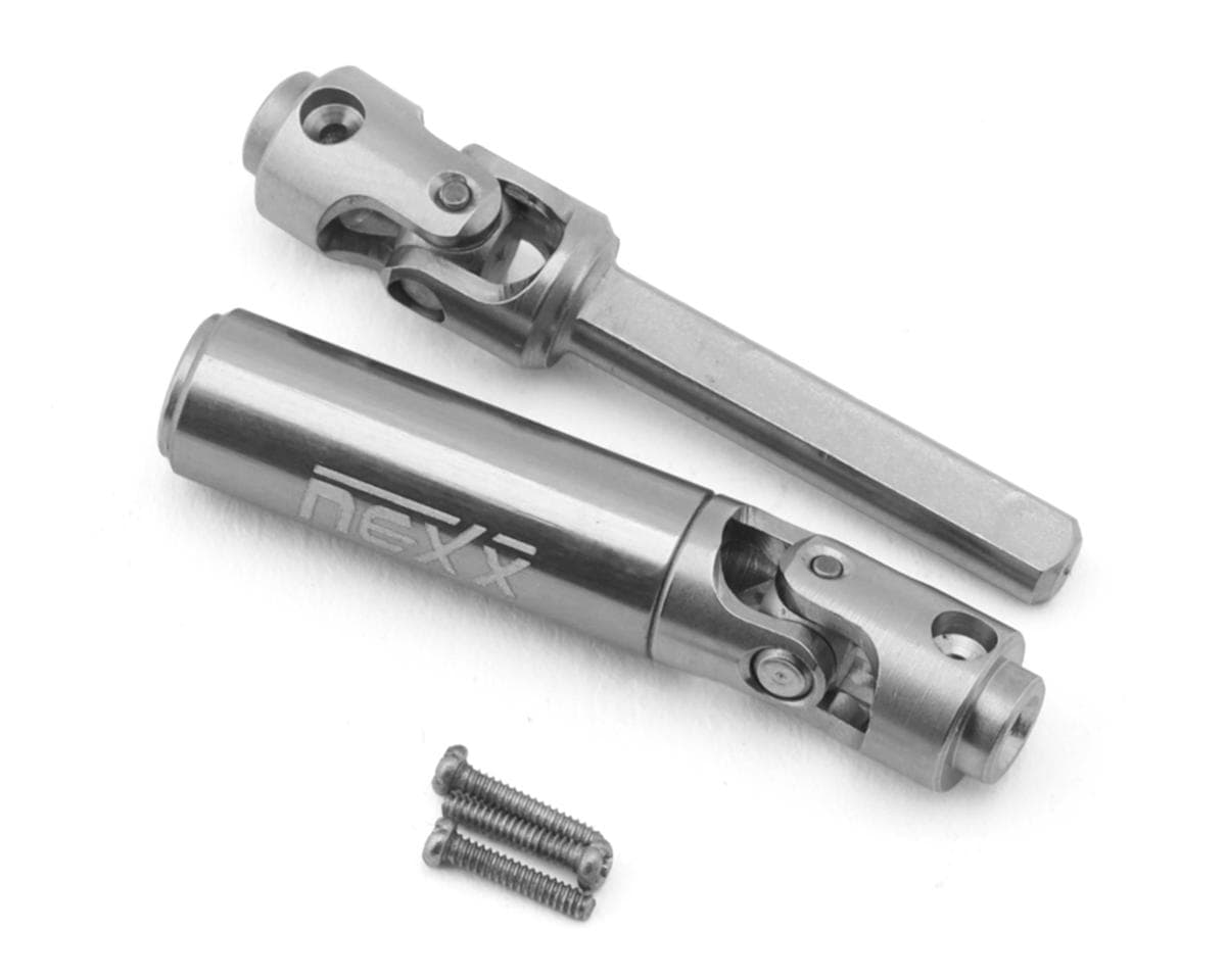 NEXX Racing Axial SCX30 Steel Rear Driveshaft Set (Silver) w/Aluminum Sleeve