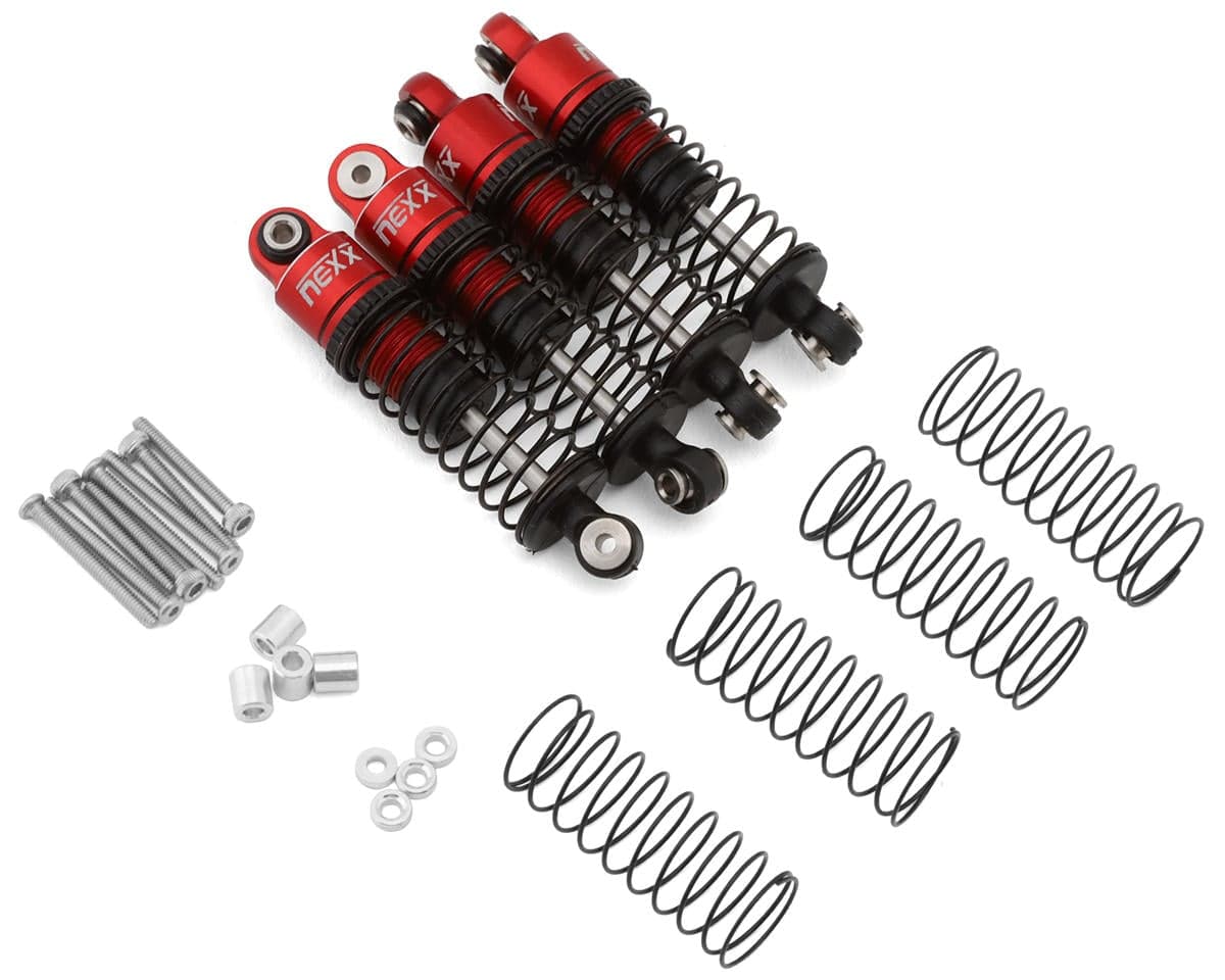 NEXX Racing Redcat Ascent-32 37mm Aluminum Threaded Oil-Filled Shocks (Red) (4)