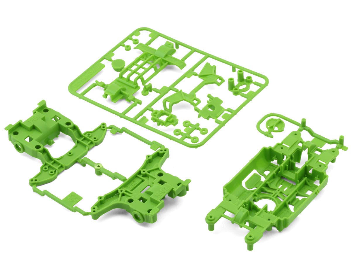Tamiya JR Mini 4WD Station MS Chassis Set (Flo Green) (Limited Edition)