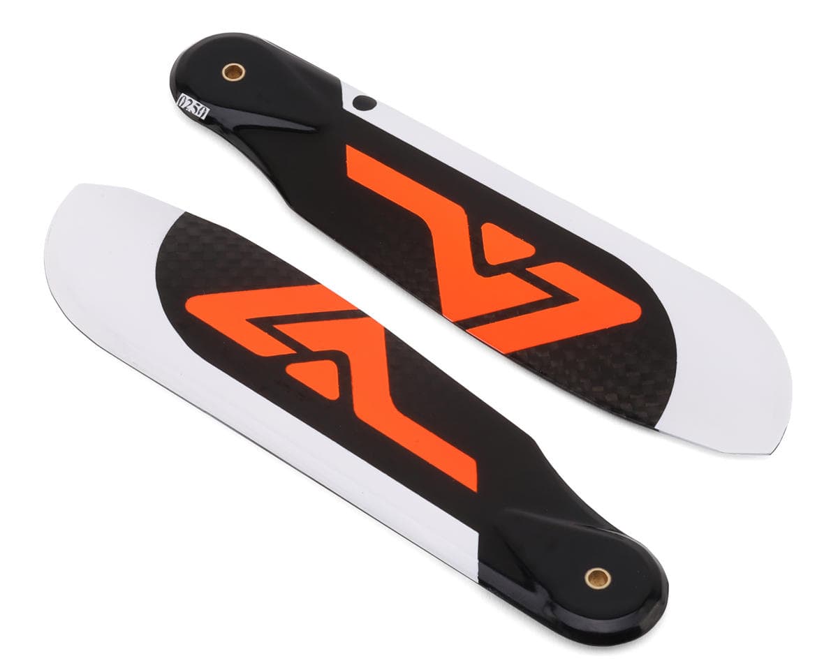 Venture Blades 114mm Premium Carbon Fiber Tail Blades (Orange) (2)