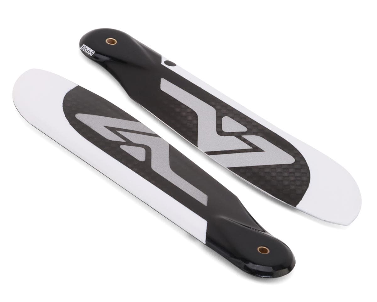 Venture Blades 114mm Premium Carbon Fiber Tail Blades (Silver) (2)