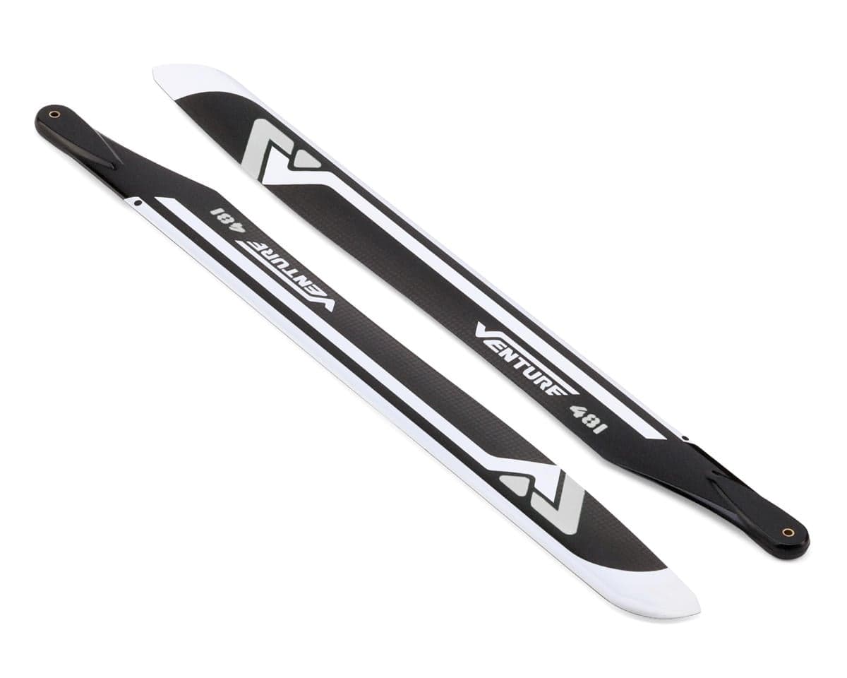 Venture Blades 481mm Premium Carbon Fiber Main Blades (Silver) (2)