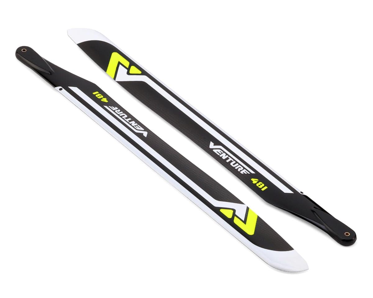 Venture Blades 481mm Premium Carbon Fiber Main Blades (Yellow) (2)