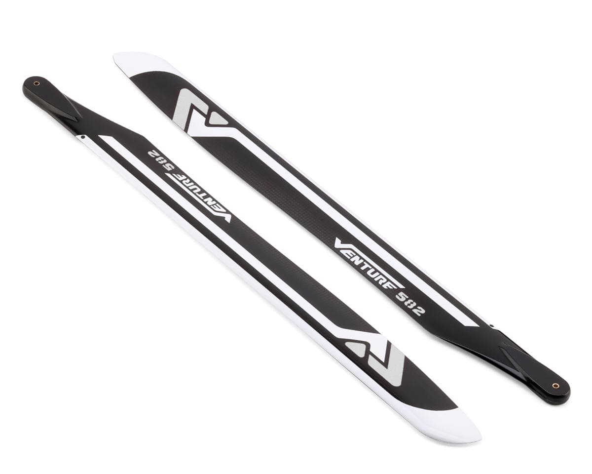 Venture Blades 582mm Premium Carbon Fiber Main Blades (Silver) (2)