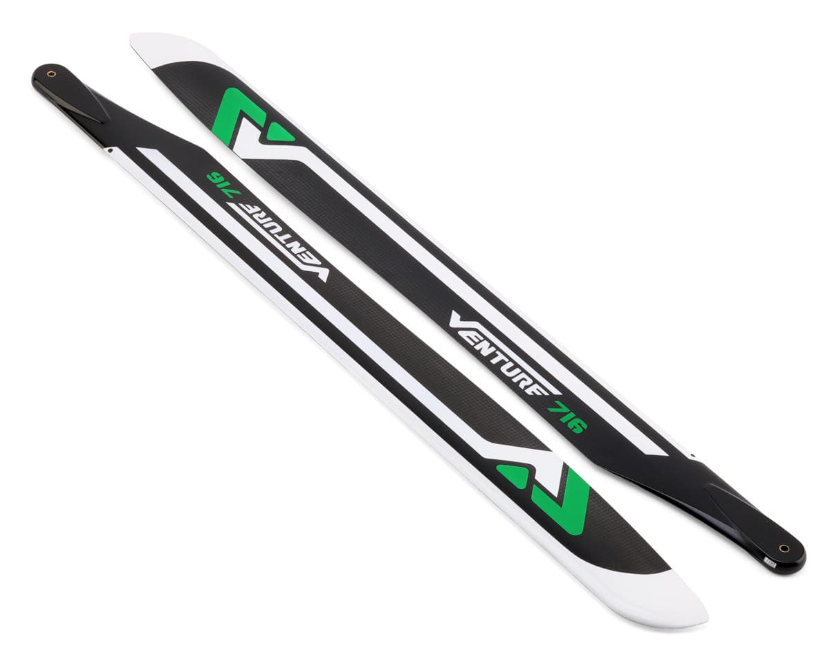 Venture Blades 716mm Premium Carbon Fiber Main Blades (Green) (2)