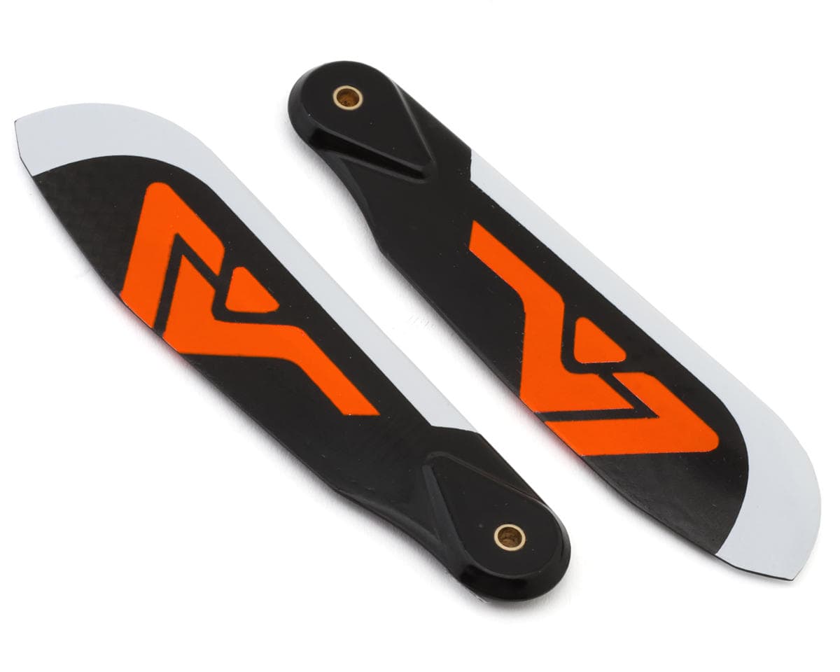 Venture Blades 86mm Premium Carbon Fiber Tail Blades (Orange) (2)