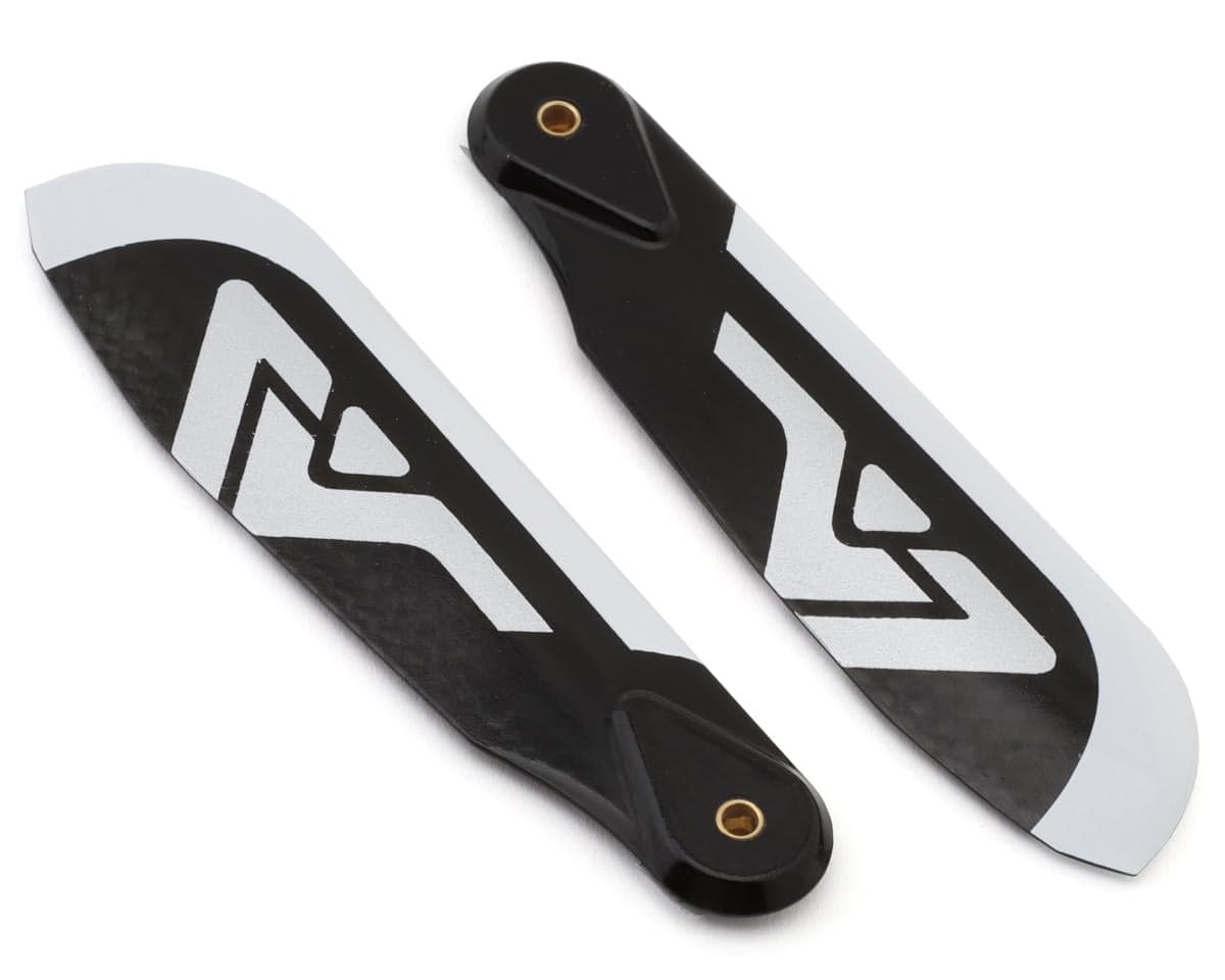 Venture Blades 86mm Premium Carbon Fiber Tail Blades (Silver) (2)