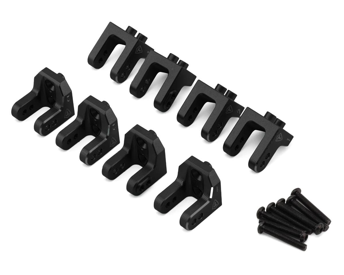 Treal Hobby Losi LMT 2.0 7075 Aluminum Upper Shock Mounts Set (Black)