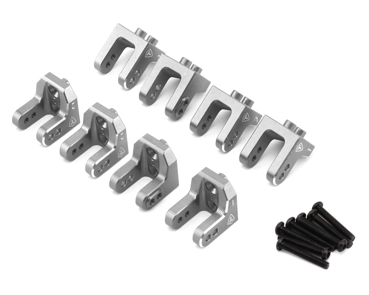 Treal Hobby Losi LMT 2.0 7075 Aluminum Upper Shock Mounts Set (Silver)