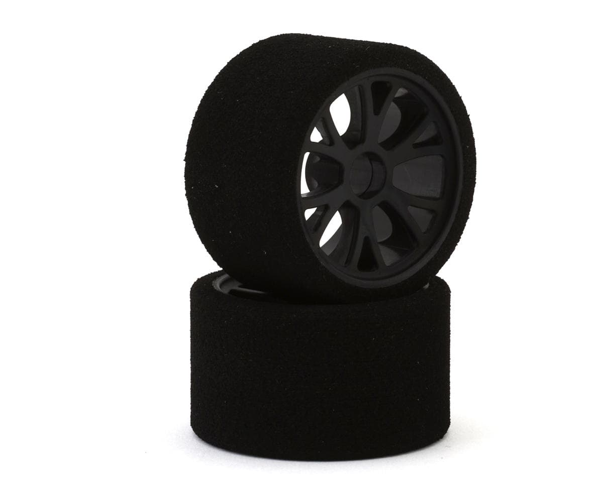 eXcelerate "N" Compound 1/12 Pan Car Front Natural Foam Pre-Mounted Tires (Magenta) (2)