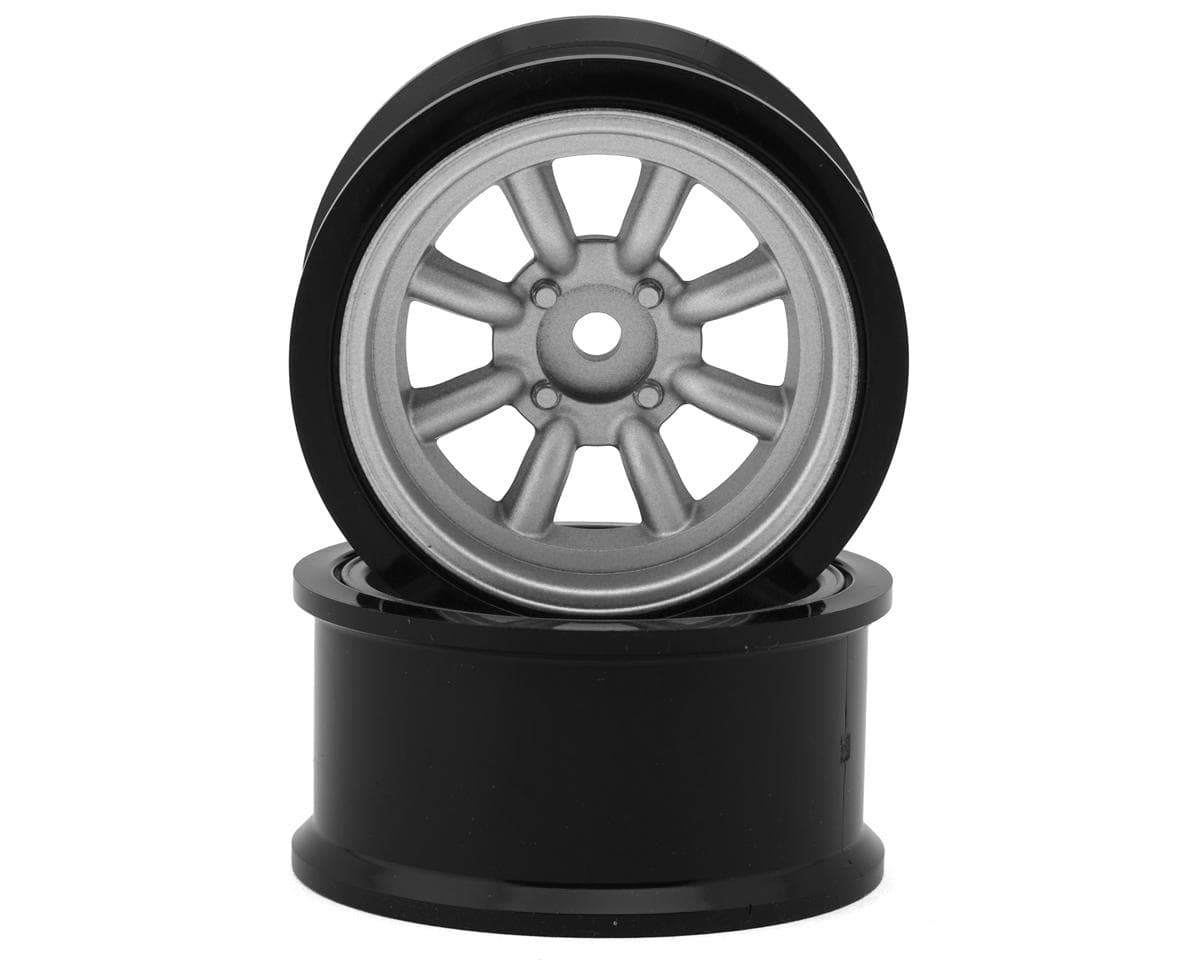 RC Art Fifteen Series Watanabe 1/10 Drift Wheels (Matte Silver) (2) (6mm Offset) w/12mm Hex